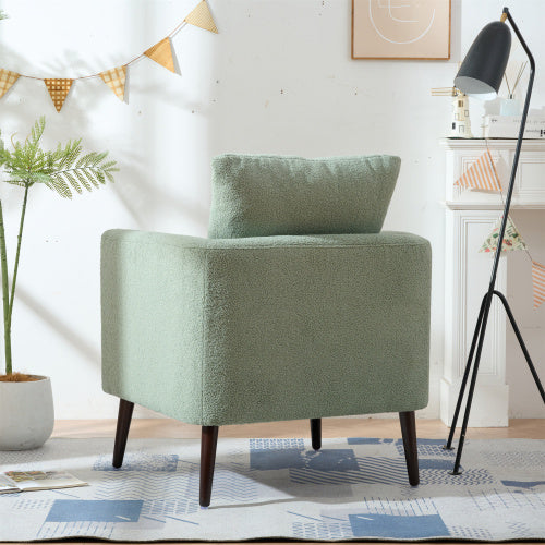 Upholstered Armchair With Solid Wood Legs