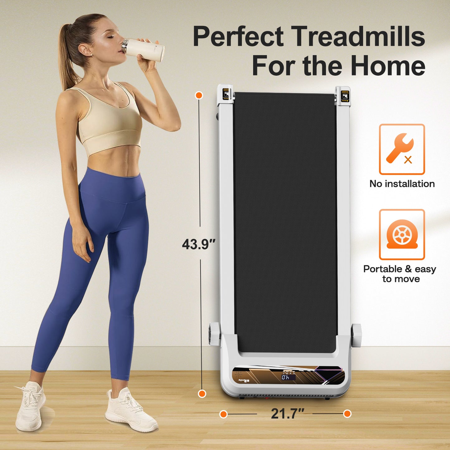 Walking Pad Under Desk Treadmill For Home Office -2.5HP Walking Treadmill 0.5-4MPH  Capacity Treadmill For Walking Running Remote Control Batteries