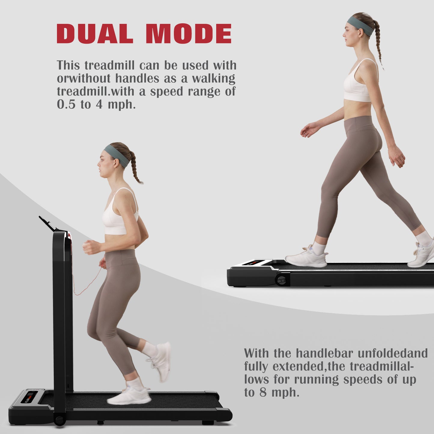 Walking Pad Under Desk Treadmill For Home Office -2.5HP Walking Treadmill 0.5-4MPH  Capacity Treadmill For Walking Running Remote Control Batteries