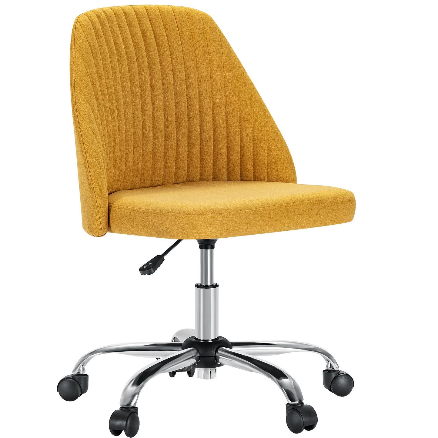 Home Office Desk Chair - Adjustable Rolling Chair, Armless Cute Modern Task Chair for