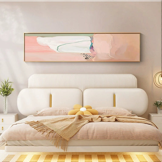 Pink Bedroom Bedside Decoration Abstract Minimalist Master Bedroom Hanging Painting