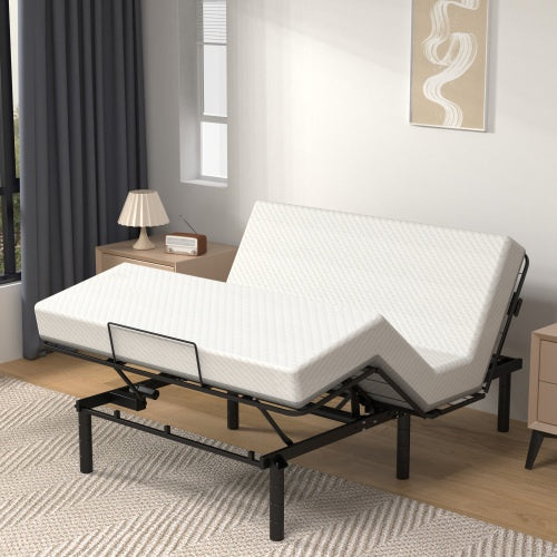 Zero Clearance Adjustable Bed Base Frame Head And Foot Incline Quiet Motor Queen Size Zero Gravity, Dual USB A C Ports