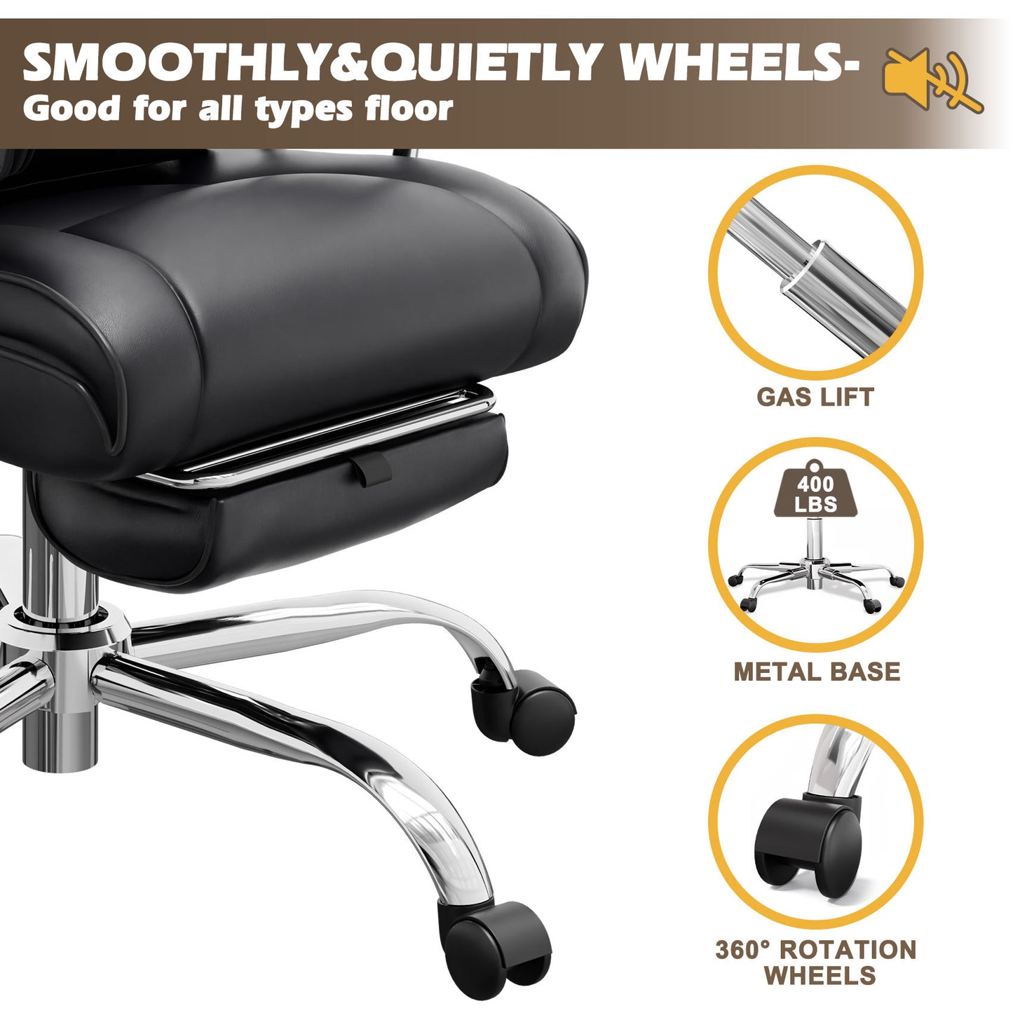 400LB Big And Tall Office Chair Black