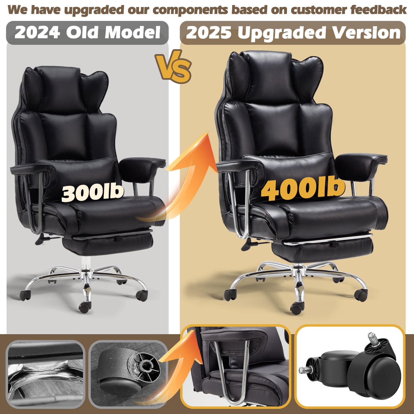 400LB Big And Tall Office Chair Black