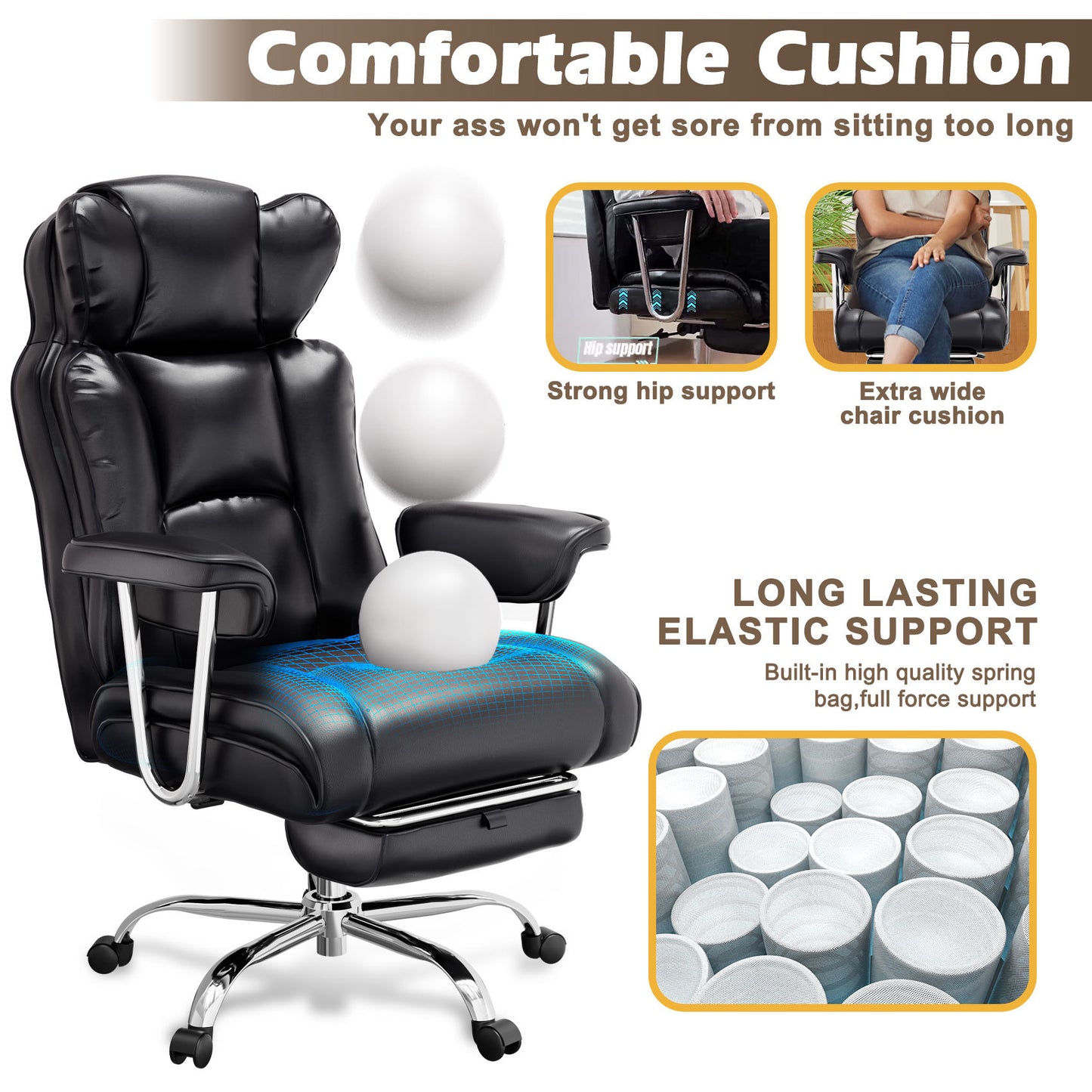 400LB Big And Tall Office Chair Black