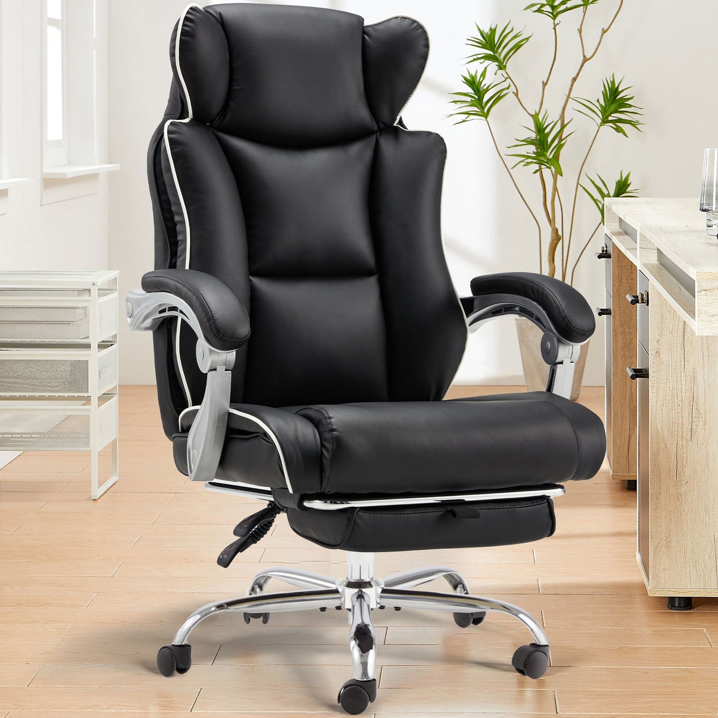 Office Desk Chair With Foot Rest Tall And Big 300LB