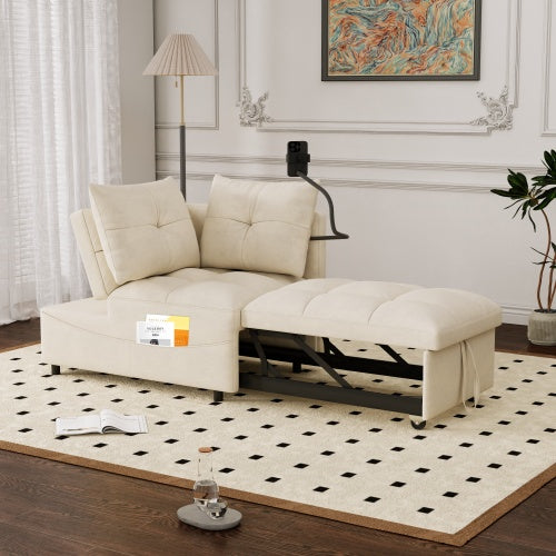 1 Versatile Foldable Sofa Bed In 3 Lengths, Modern Sofa Sofa Sofa Velvet Pull-out Bed, Loveseat Sofa Adjustable Back And With USB Port And Swivel Phone Stand