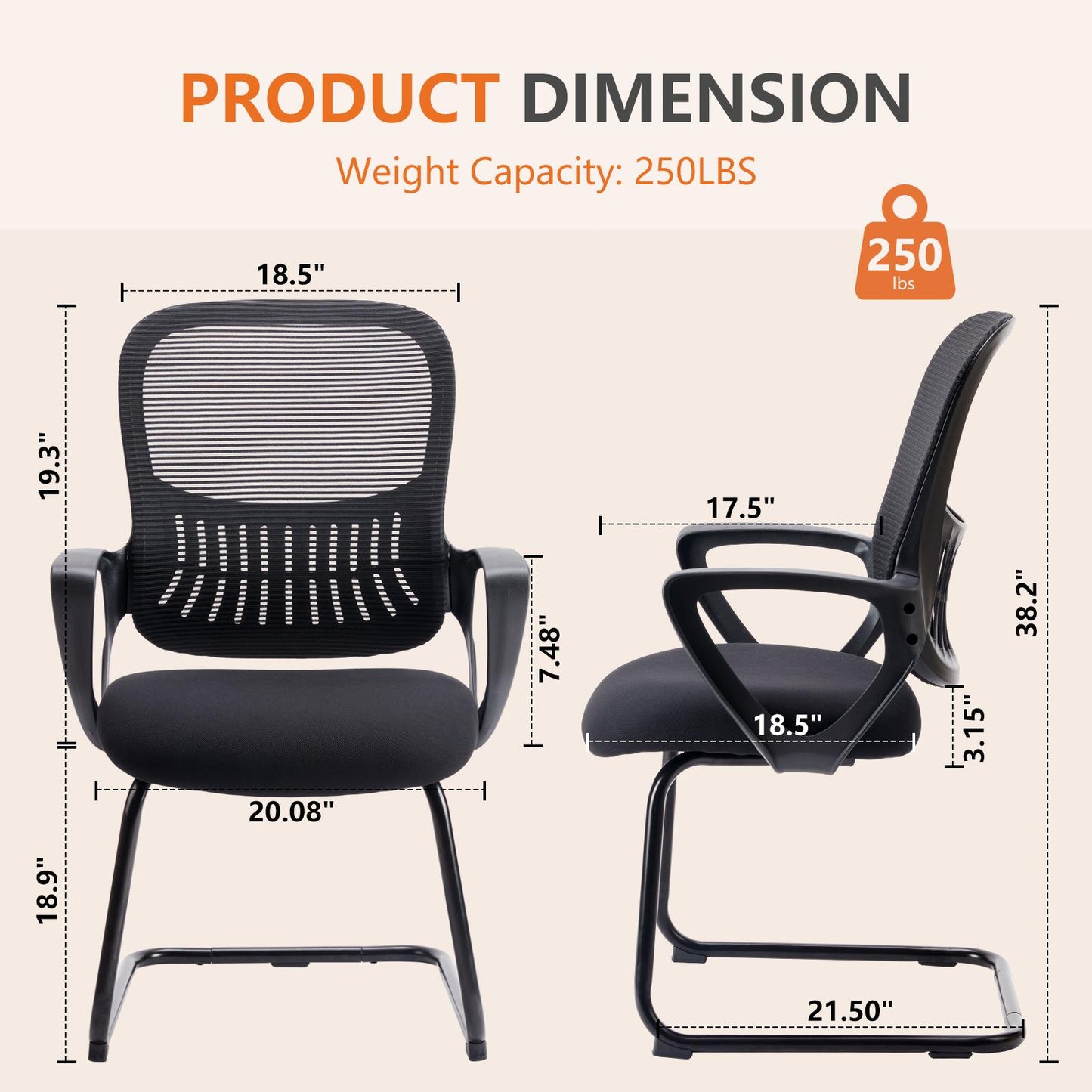 Ergonomic Office Home Desk Mesh Fixed Armrest