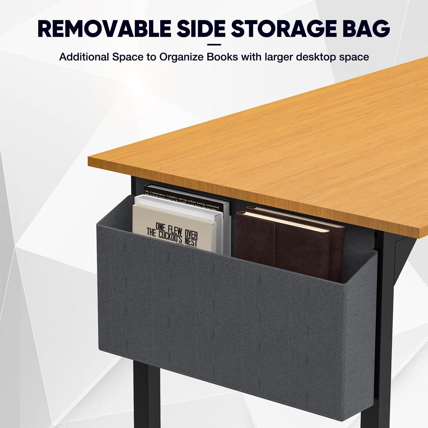 Computer Home Office Desk Modern Simple Style Work Storage Bag and Iron Hook