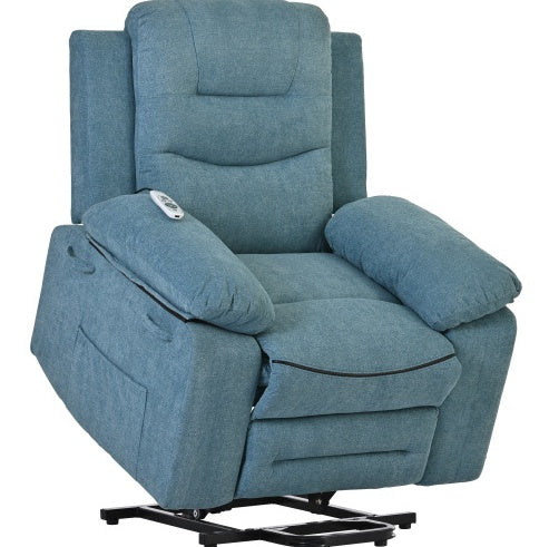 Massage Recliner,Power Lift Chair For Elderly With Adjustable Massage And Heating Function,Recliner Chair With Infinite Position And Side Pocket For Living Room ,Beige