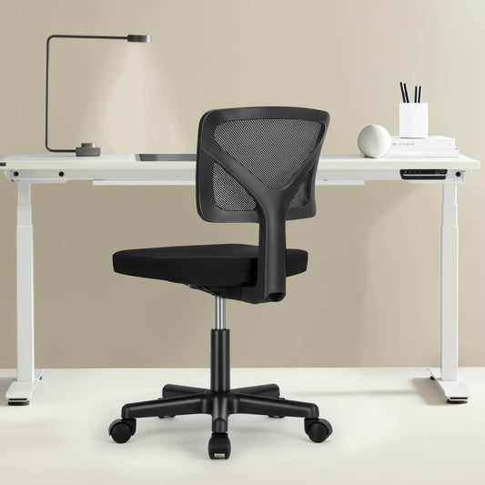 Armless Mesh Office Chair, Ergonomic Computer Desk Chair