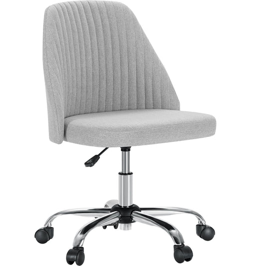 Home Office Desk Chair - Adjustable Rolling Chair, Armless Cute Modern Task Chair for