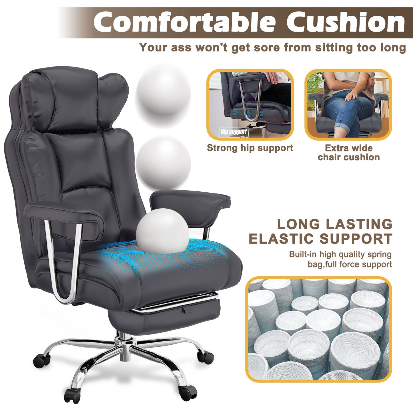 400LB Big And Tall Office Chair Black