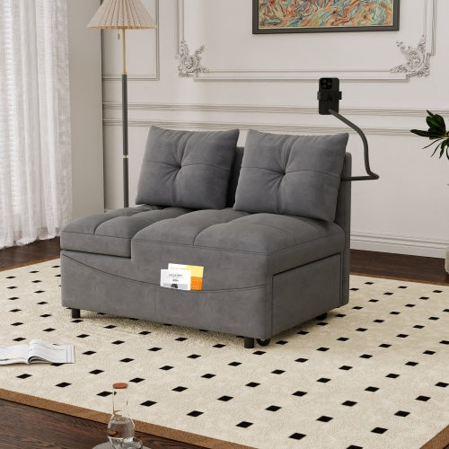 1 Versatile Foldable Sofa Bed In 3 Lengths, Modern Sofa Sofa Sofa Velvet Pull-out Bed, Loveseat Sofa Adjustable Back And With USB Port And Swivel Phone Stand