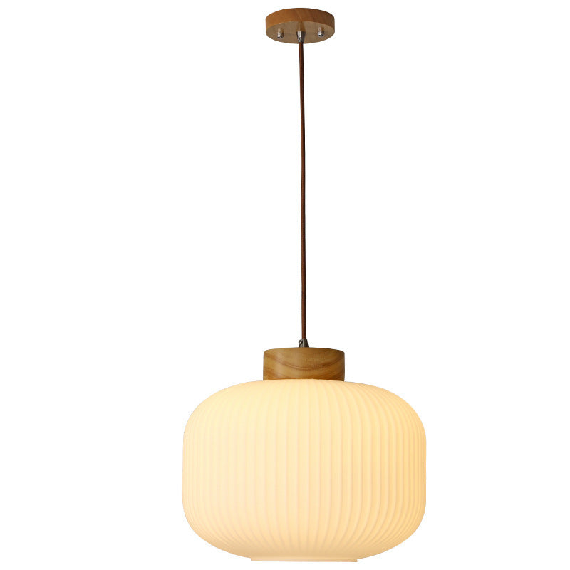 Retro Bedroom Light Chinese Wooden Pendant Light