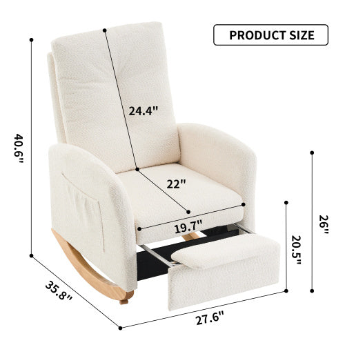 Decorative Rocking Chair With Footrest