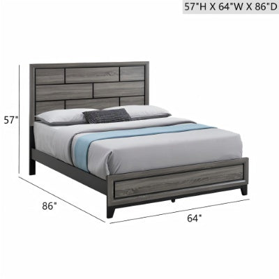 Glasgow G04305A-QB Queen Bed Mattress Not Included, Gray
