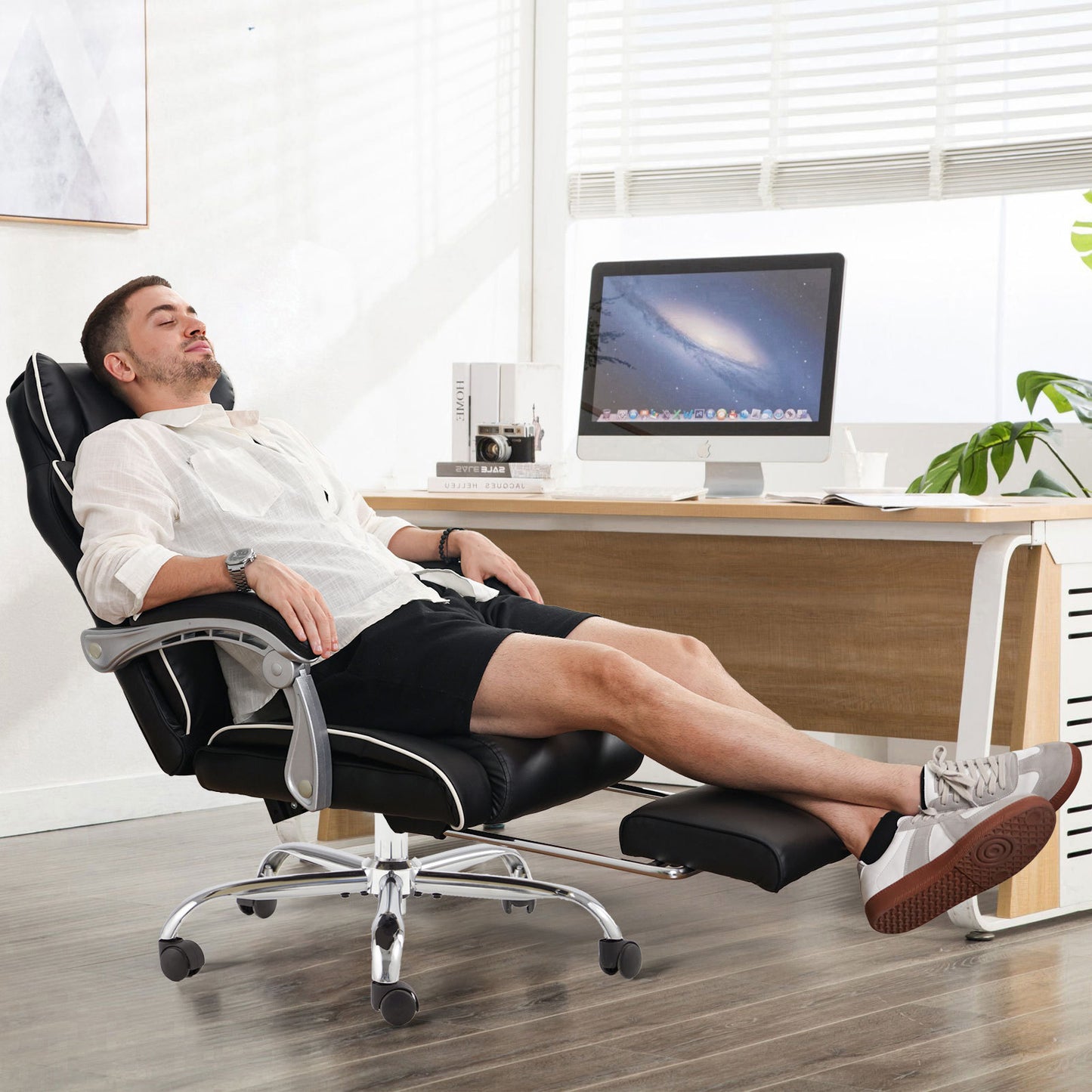 Office Desk Chair With Foot Rest Tall And Big 300LB