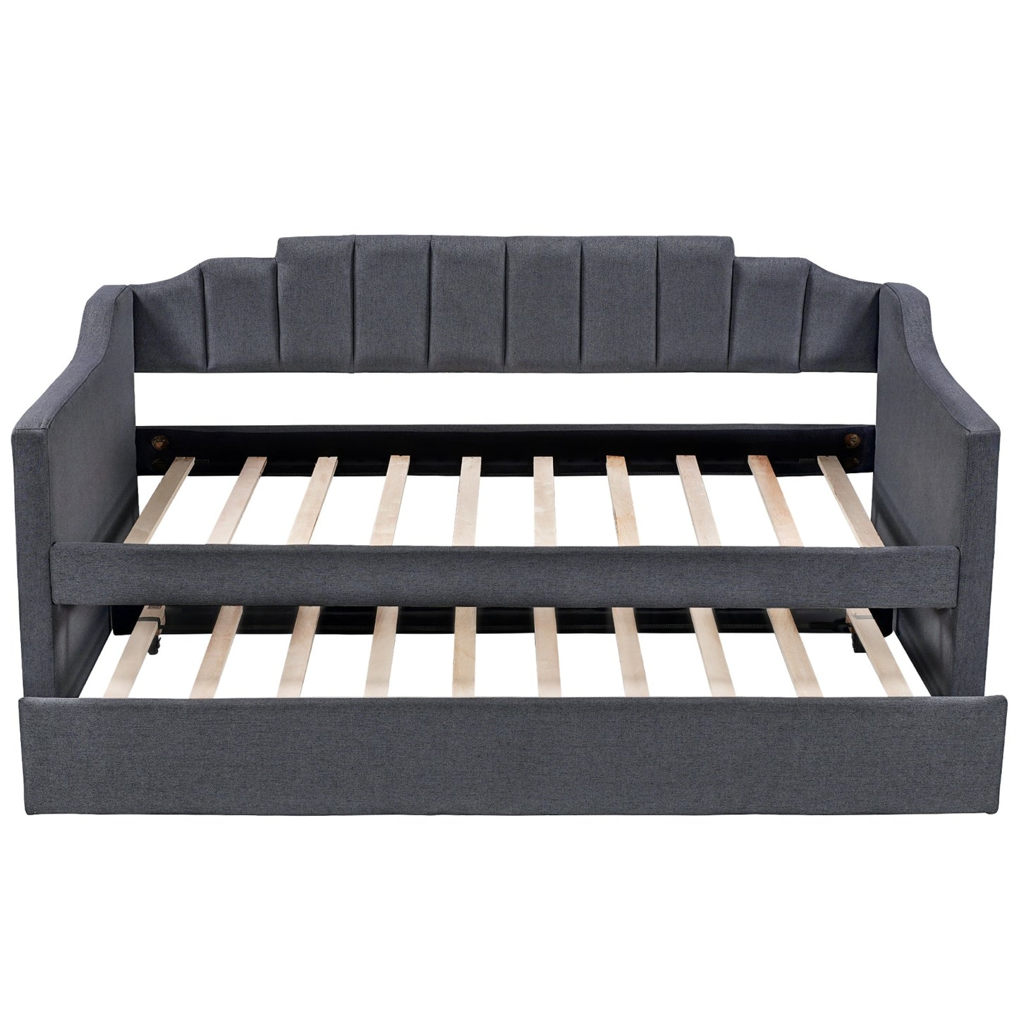 Upholstered Twin Daybed With Trundle,Black