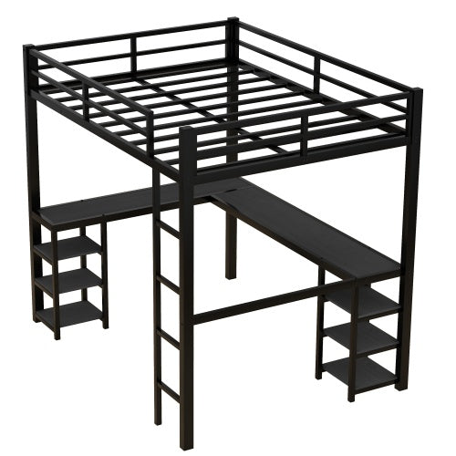 All Metal Loft Bed With Desk And Shelf
