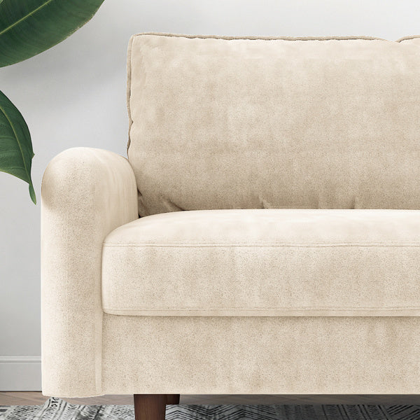 56.3-inch Velvet Round Arm Apartment Double Sofa