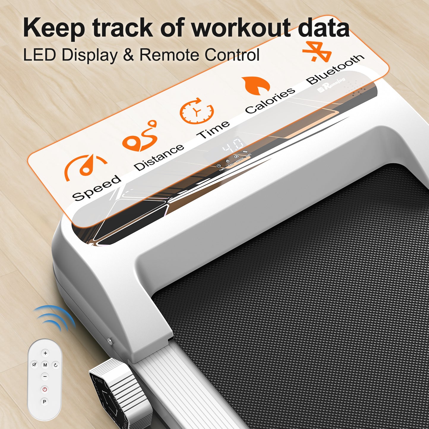 Walking Pad Under Desk Treadmill For Home Office -2.5HP Walking Treadmill 0.5-4MPH  Capacity Treadmill For Walking Running Remote Control Batteries