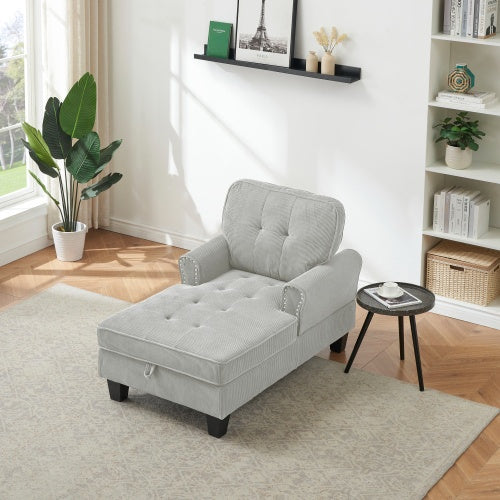 Chaise Lounge Indoor Sleeper Sofa Bed Chair Upholstered Lounge Chair For Bedroom Living Room With Rivets