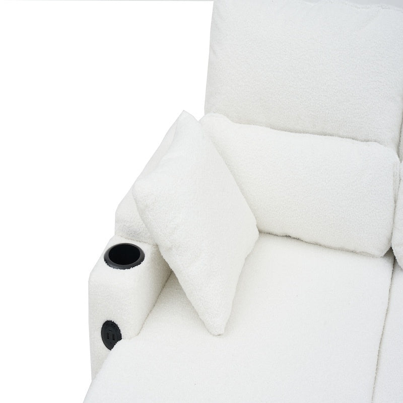 Convertible Sleeper Sofa 2 In 1, L-Shaped Couches For Living Room, Pull Out Sectional Futon Sofa Bed With Storage Space, USB Ports And Cup Holders For Bedroom