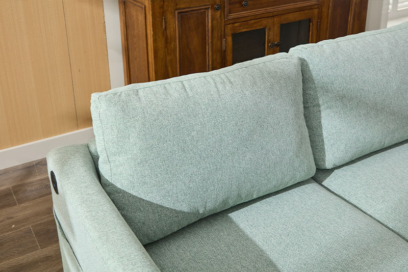 Fabric 3 Seater Couch With 2 USB, Comfortable Sectional Couches And Sofas For Living Room Bedroom Office Small Space, Easy Assembly & Comfy Cushion Cannot Be Sold On Temu