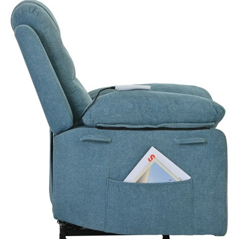 Massage Recliner,Power Lift Chair For Elderly With Adjustable Massage And Heating Function,Recliner Chair With Infinite Position And Side Pocket For Living Room ,Beige