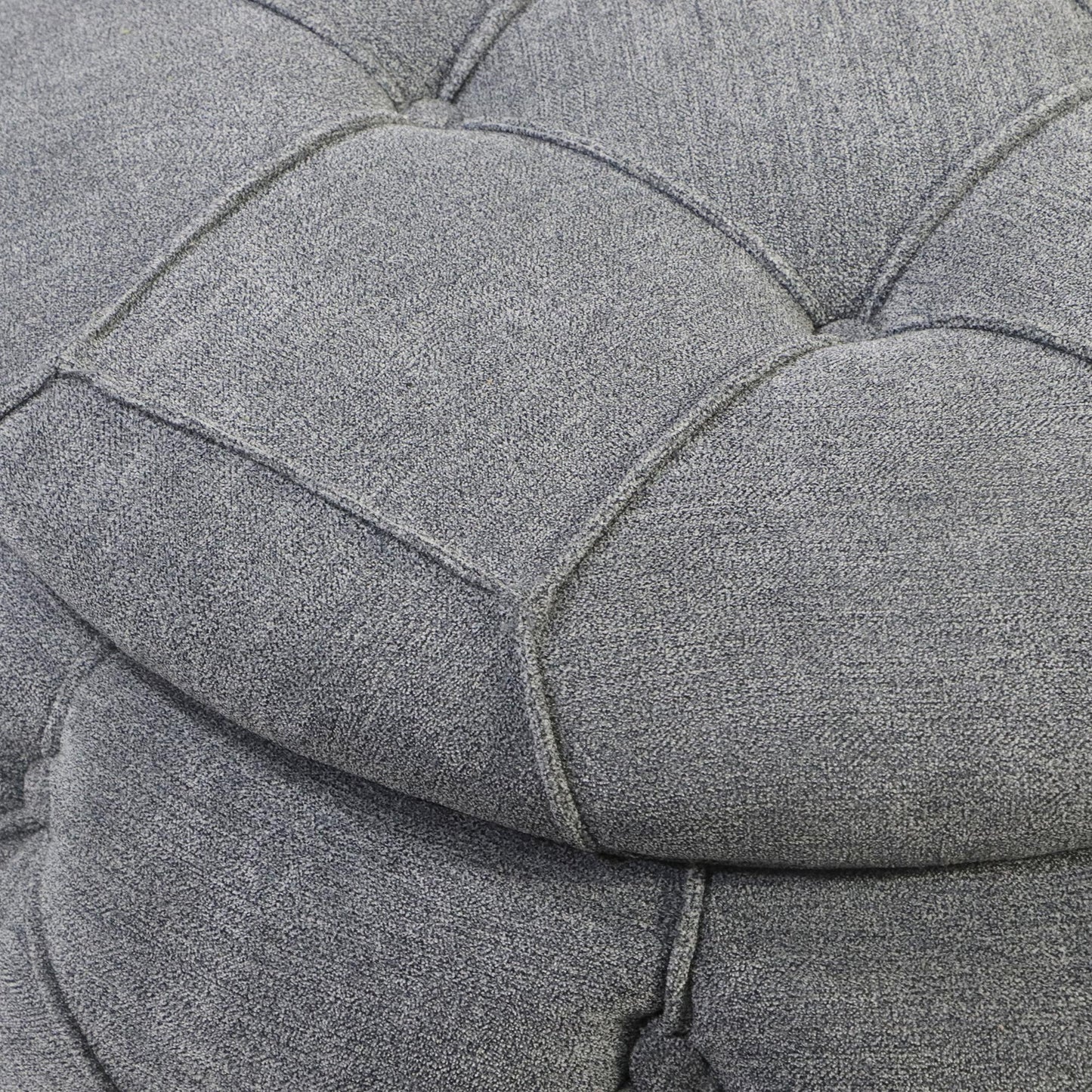 Large Button Tufted Woven Round Storage Footstool。Suitable for living room, bedroom, study