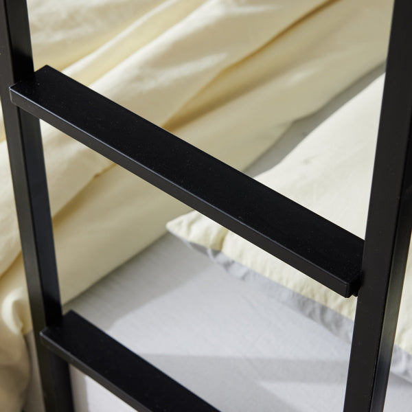 Double Decker Bunk Bed With Drawers Black, Detachable Twin Bed