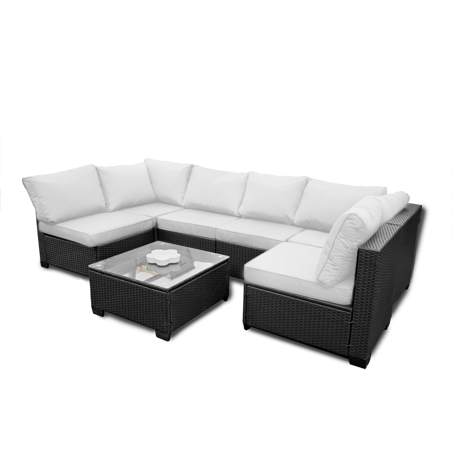 Outdoor Recreation, Courtyard Garden, Rattan Table And Chair Combination