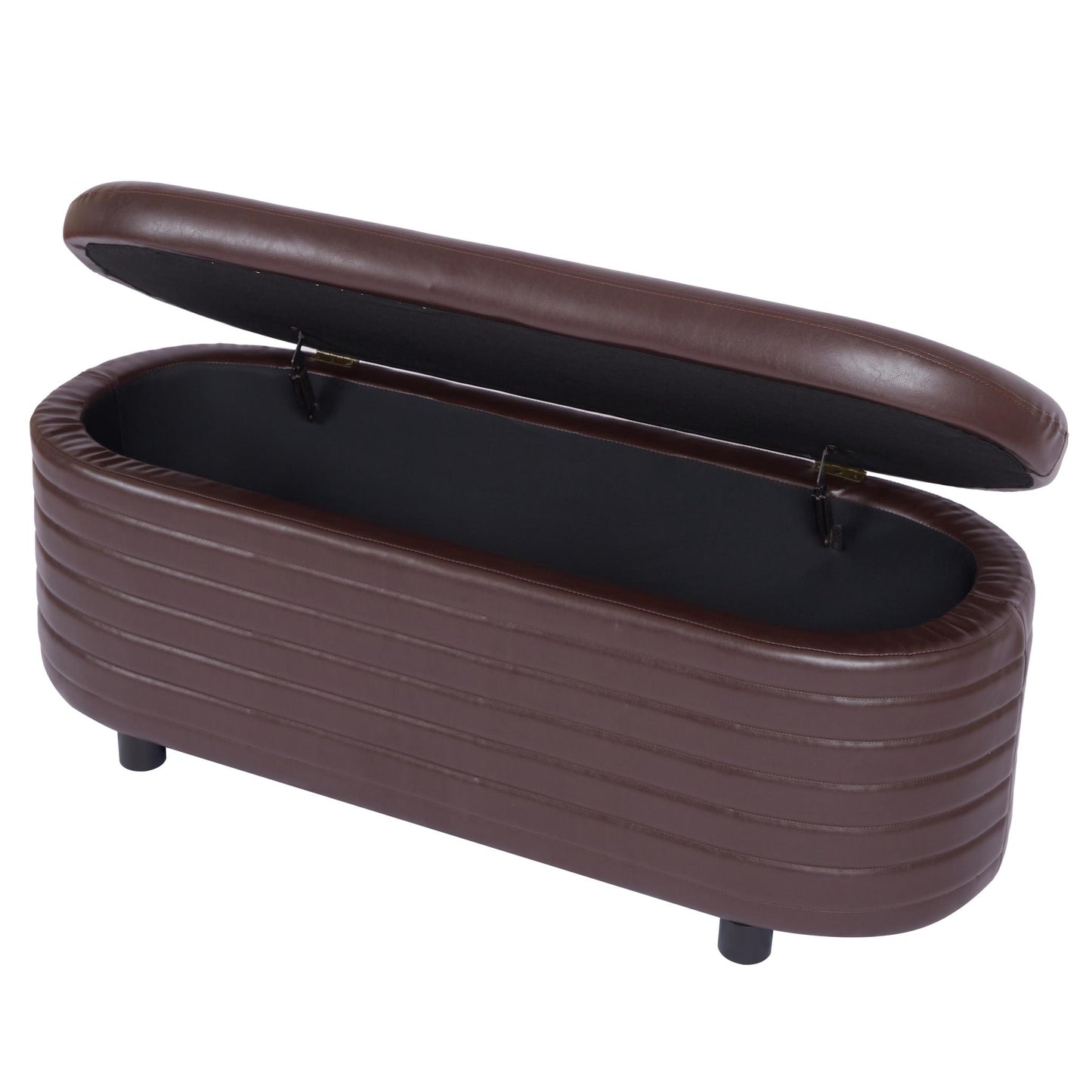 Multi-functional storage PU material sofa stool.