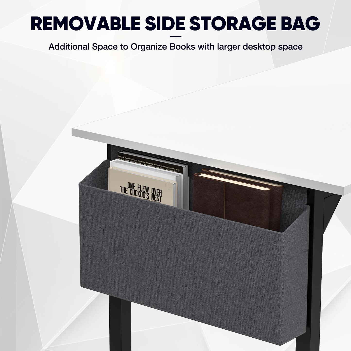 Computer Home Office Desk Modern Simple Style Work Storage Bag and Iron Hook