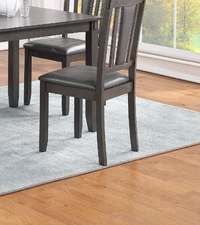 Grey Finish Dinette 5pc Set Kitchen Breakfast Dining Table W Wooden Top Upholstered Cushion Chairs Dining Room Furniture