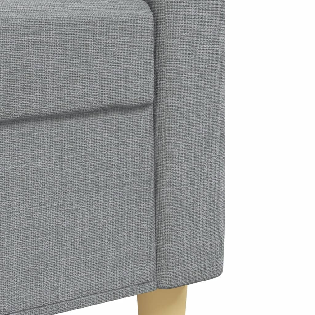 vidaXL Set de canapele, 3 piese, gri deschis, textil
