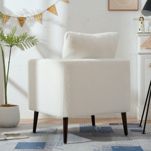 Solid Wood Leg Fabric Armchair