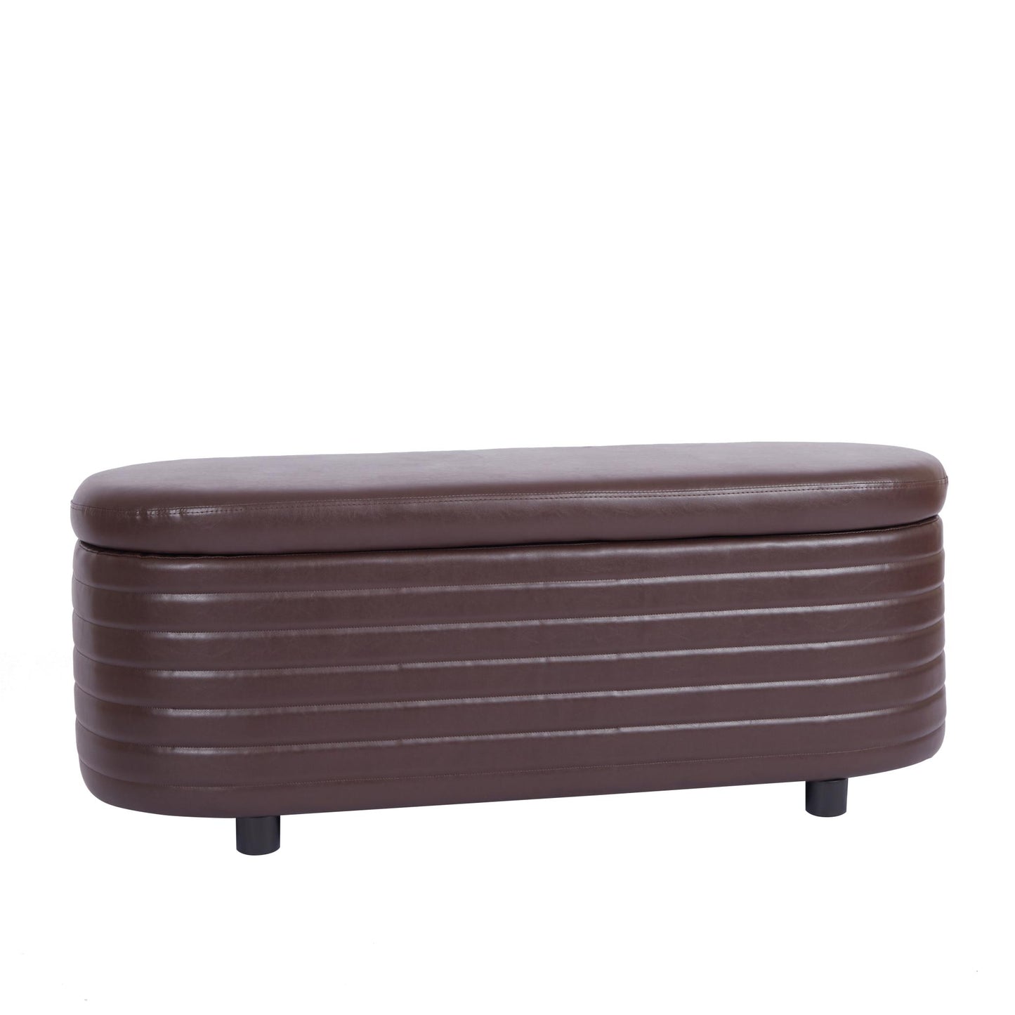 Multi-functional storage PU material sofa stool.