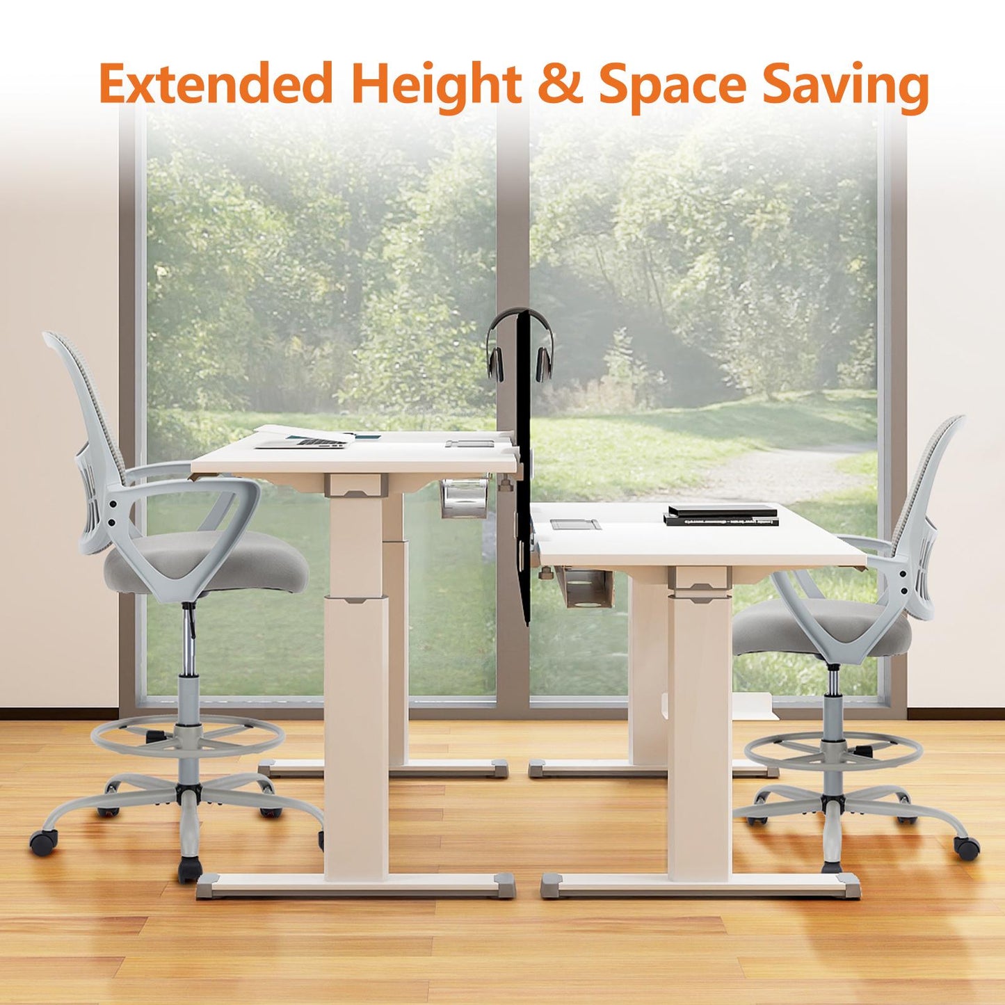 Ergonomic Office Home Desk Mesh Fixed Armrest