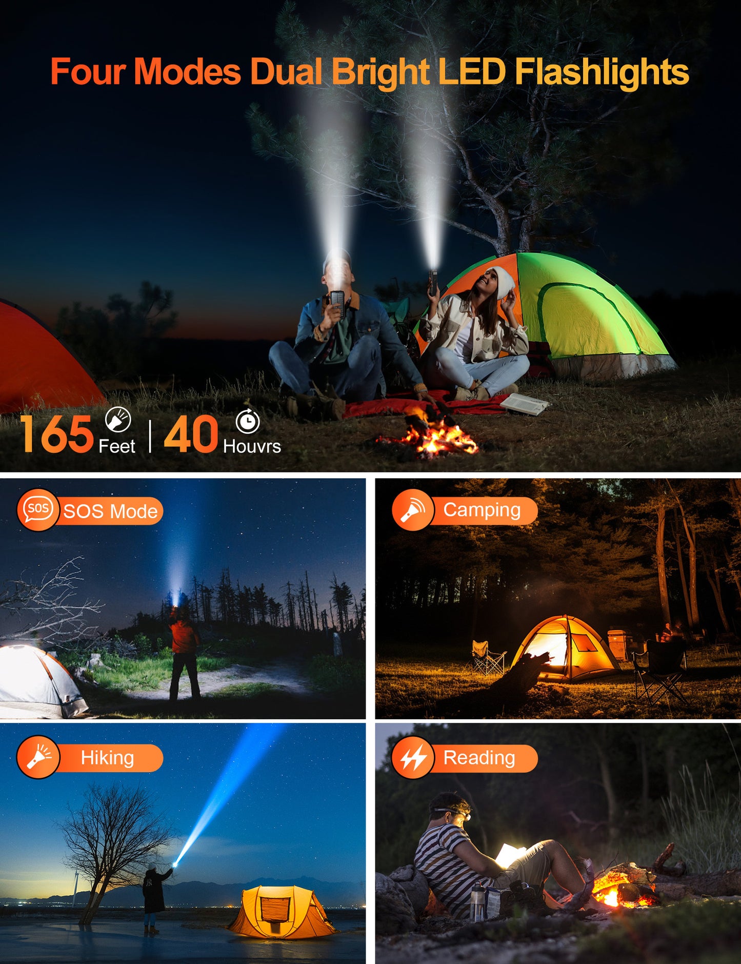 New Product Large Capacity 20000mAh 3 USB C Flashlight Ip67 Waterproof High-speed Wireless Charger Solar Power Bank