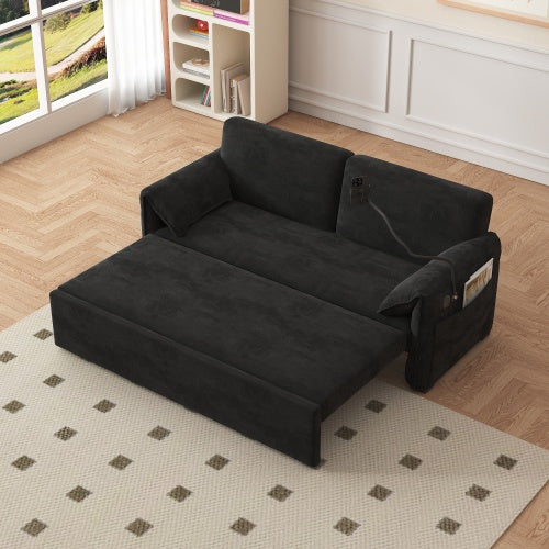 63-inch Large Folding Sofa Bed Velvet Multifunctional Double Sofa Bed, Three Modes Switch, Suitable For Sitting, Lying And Sleeping, Suitable For Living Room, Bedroom, Apartment, Office