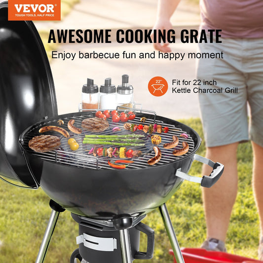 VEVOR 21 Inch Cooking Grate For 21 Inch Kettle Grill, Round Replacement Charcoal Grates, Iron Gas Grill Replacement Parts For Outdoor Cooking, Barbecue Camping, Picnic, Patio And Backyard, Silver