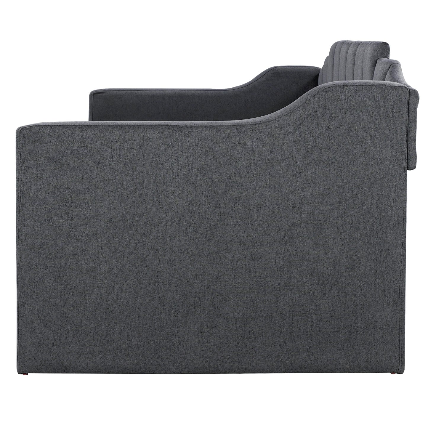 Upholstered Twin Daybed With Trundle,Black