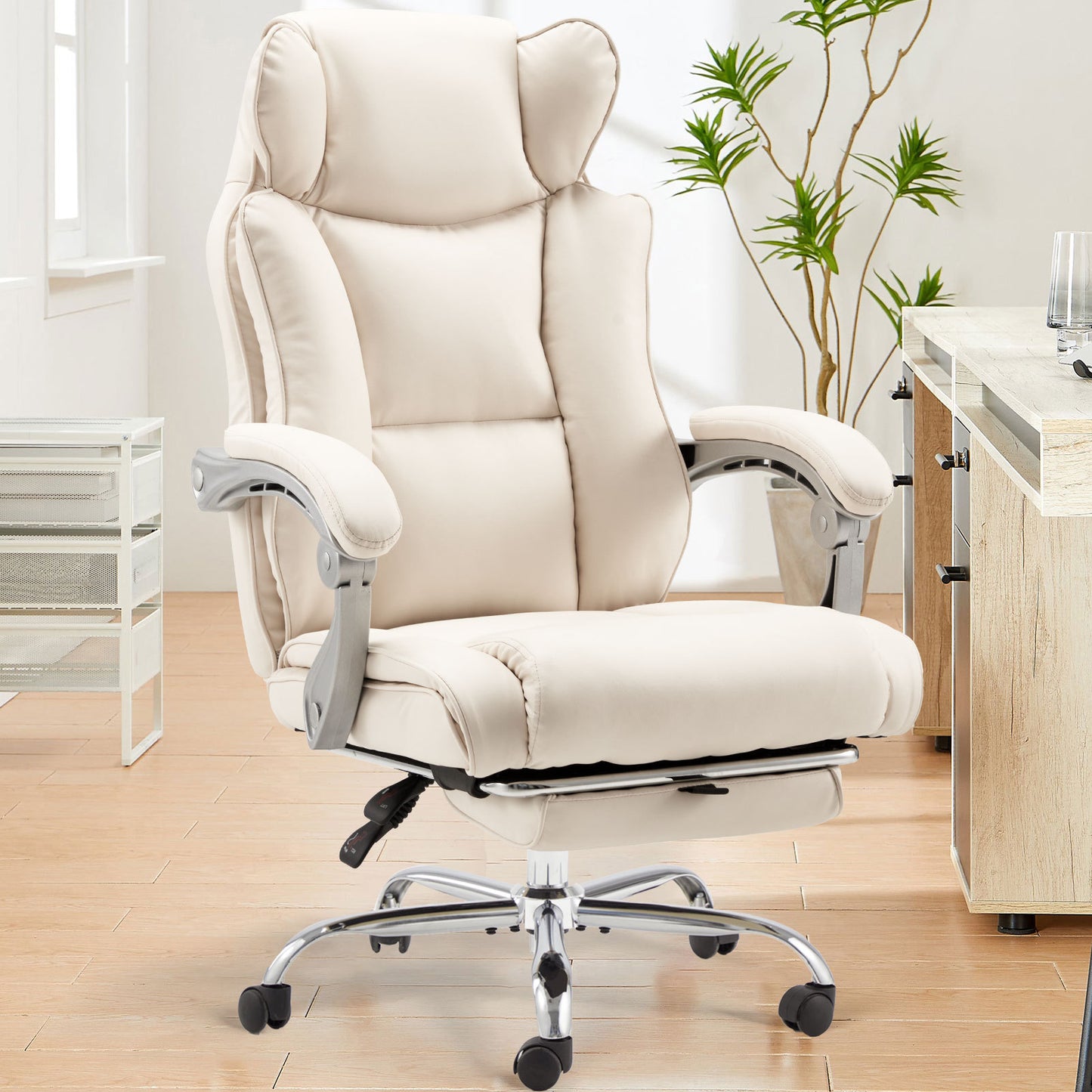 Office Desk Chair With Foot Rest Tall And Big 300LB