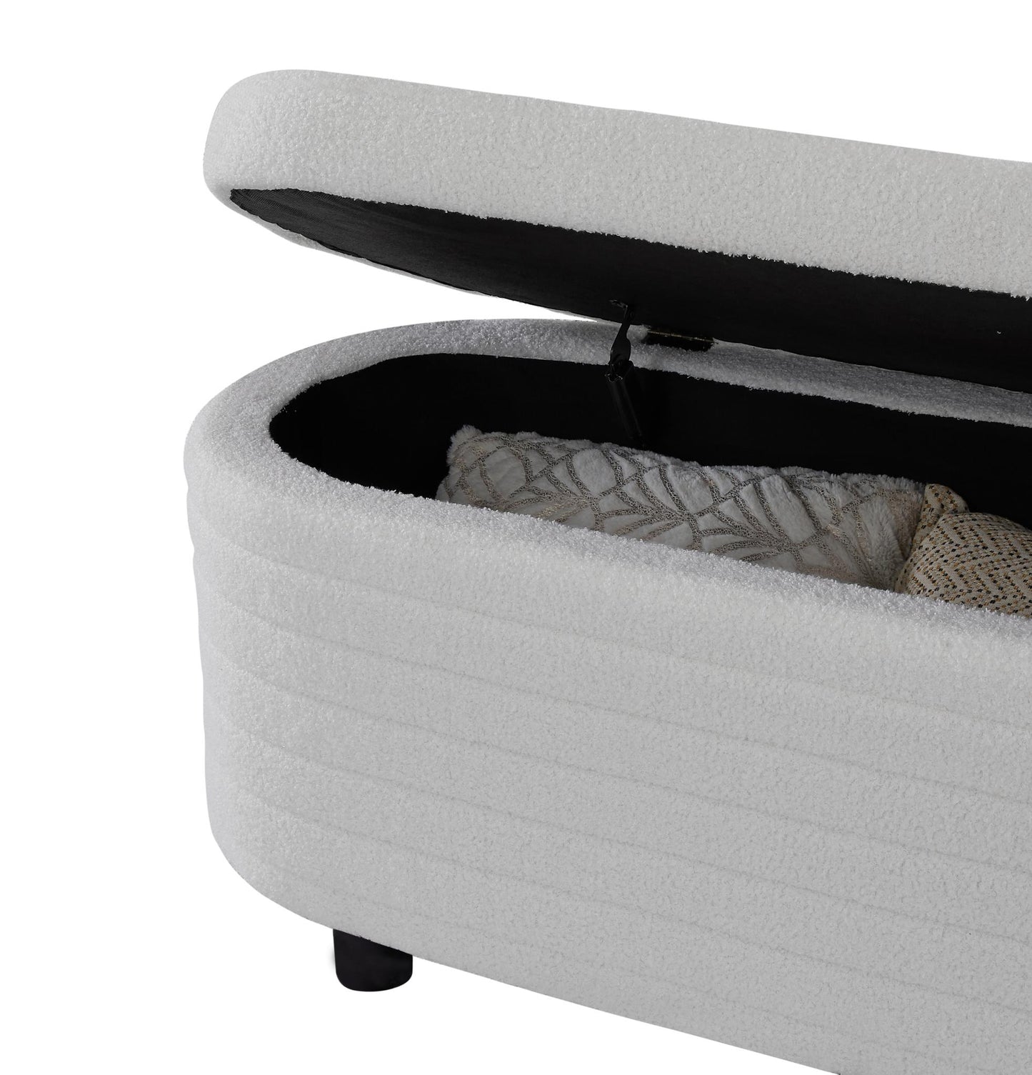 Multi-functional storage teddy fleece material sofa bench