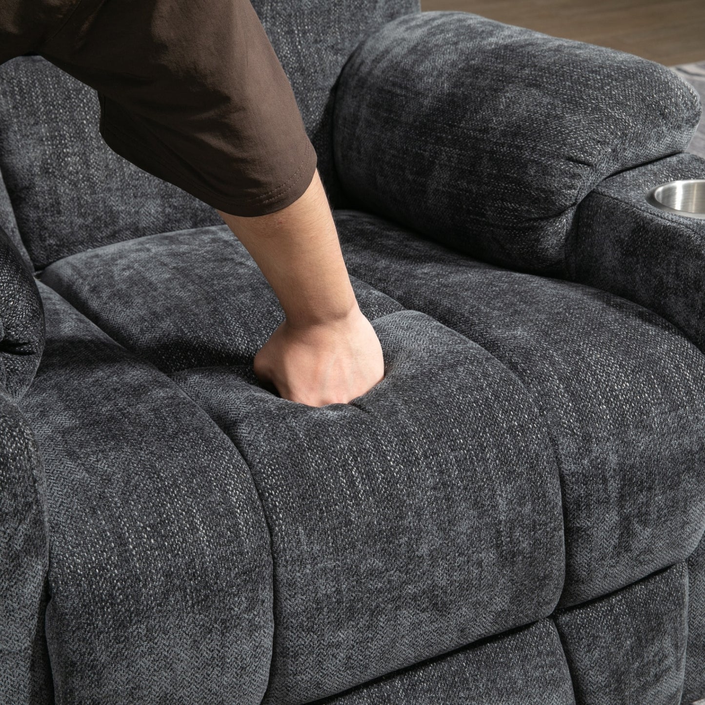 EMON'S Power Lift Massage & Heat Recliner For Elderly, Wide Overstuffed Chair