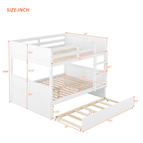 Full Over Full Bunk Bed With Twin Size Trundle