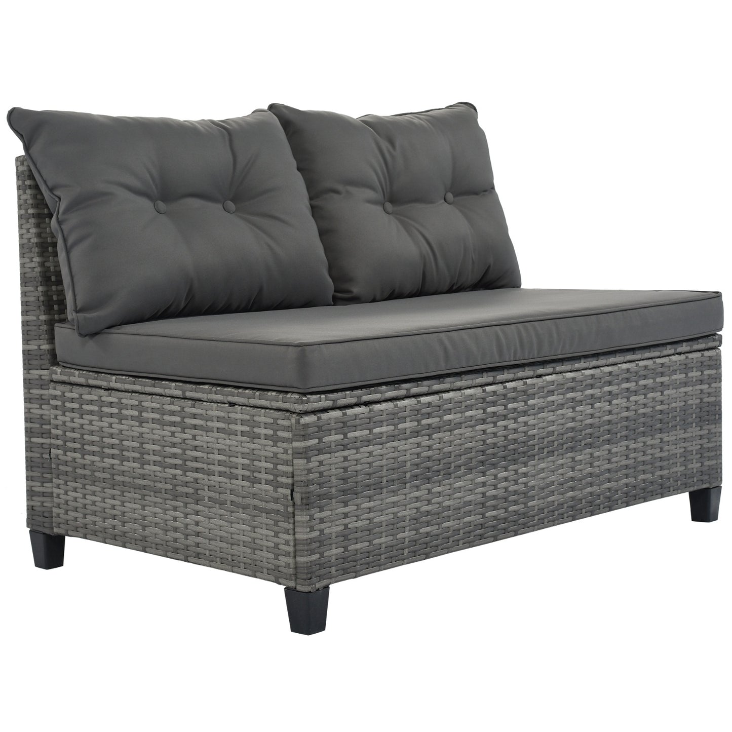 8-Pc Outdoor Wicker Round Sofa Set, Half-Moon All-Weather Curved Sectional
