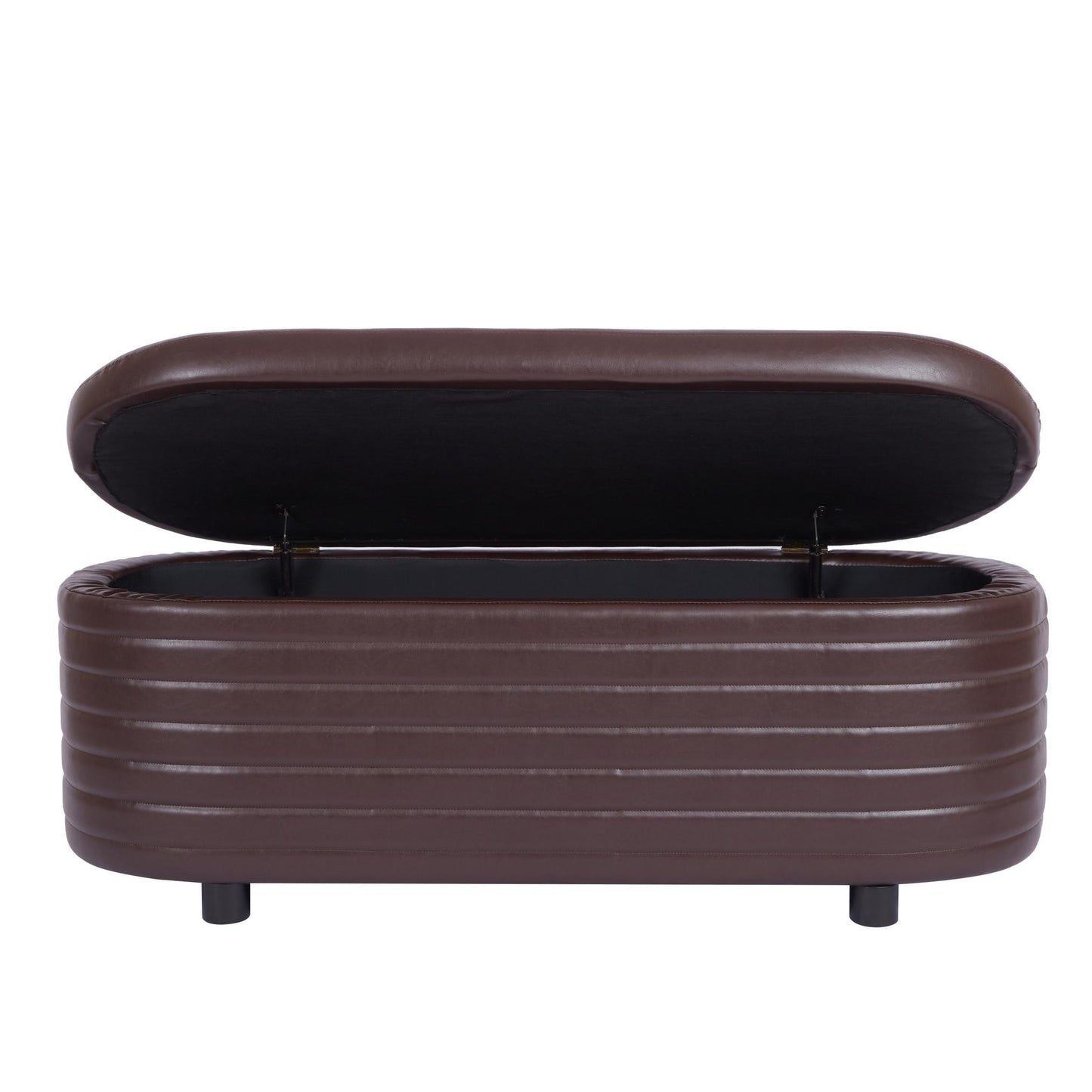 Multi-functional storage PU material sofa stool.